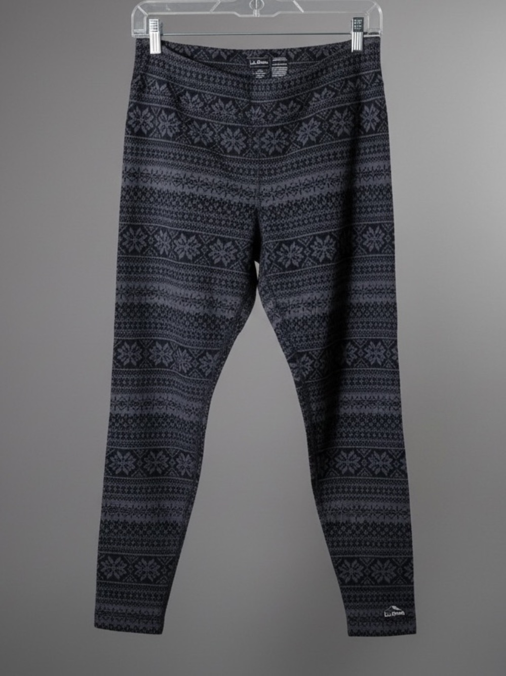 L.L. Bean Women’s Fair Isle Leggings - Dark Gray XL Reg